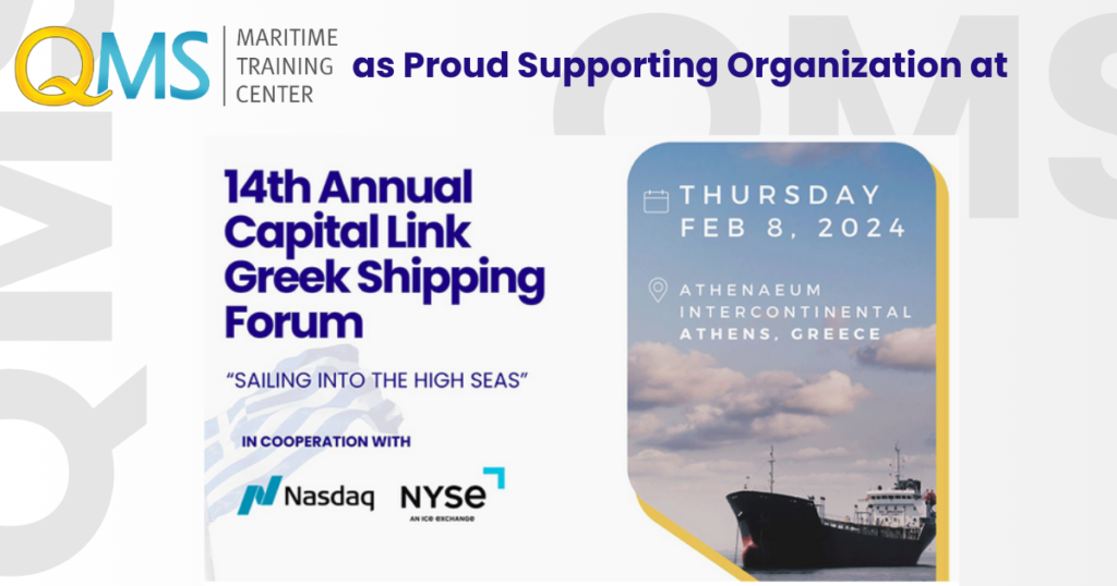 QMS Maritime Training Center as Proud Supporting Organization at 14th Capital Link Greek Shipping Forum